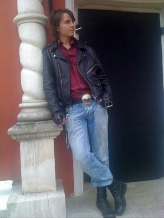Black leather motorcycle smoke — 32