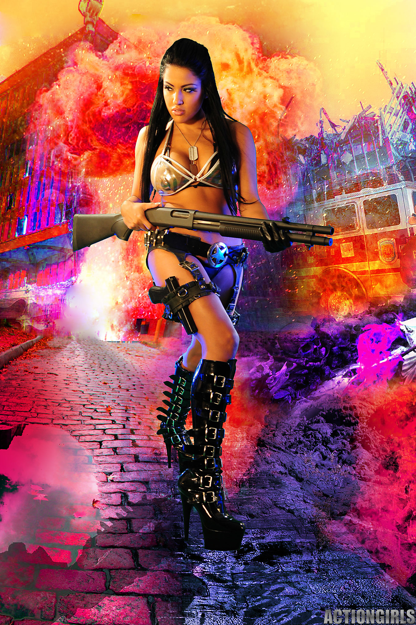 brunette gun girl — 28